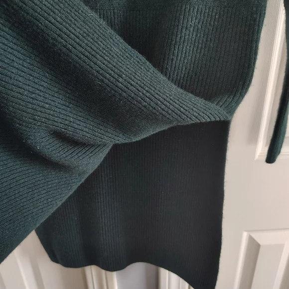 Tahari Pure Luxe Cashmere Tunic Top Dress Sweater Green XS - Picture 7 of 12
